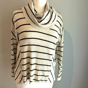 Cowl neck striped top size XS